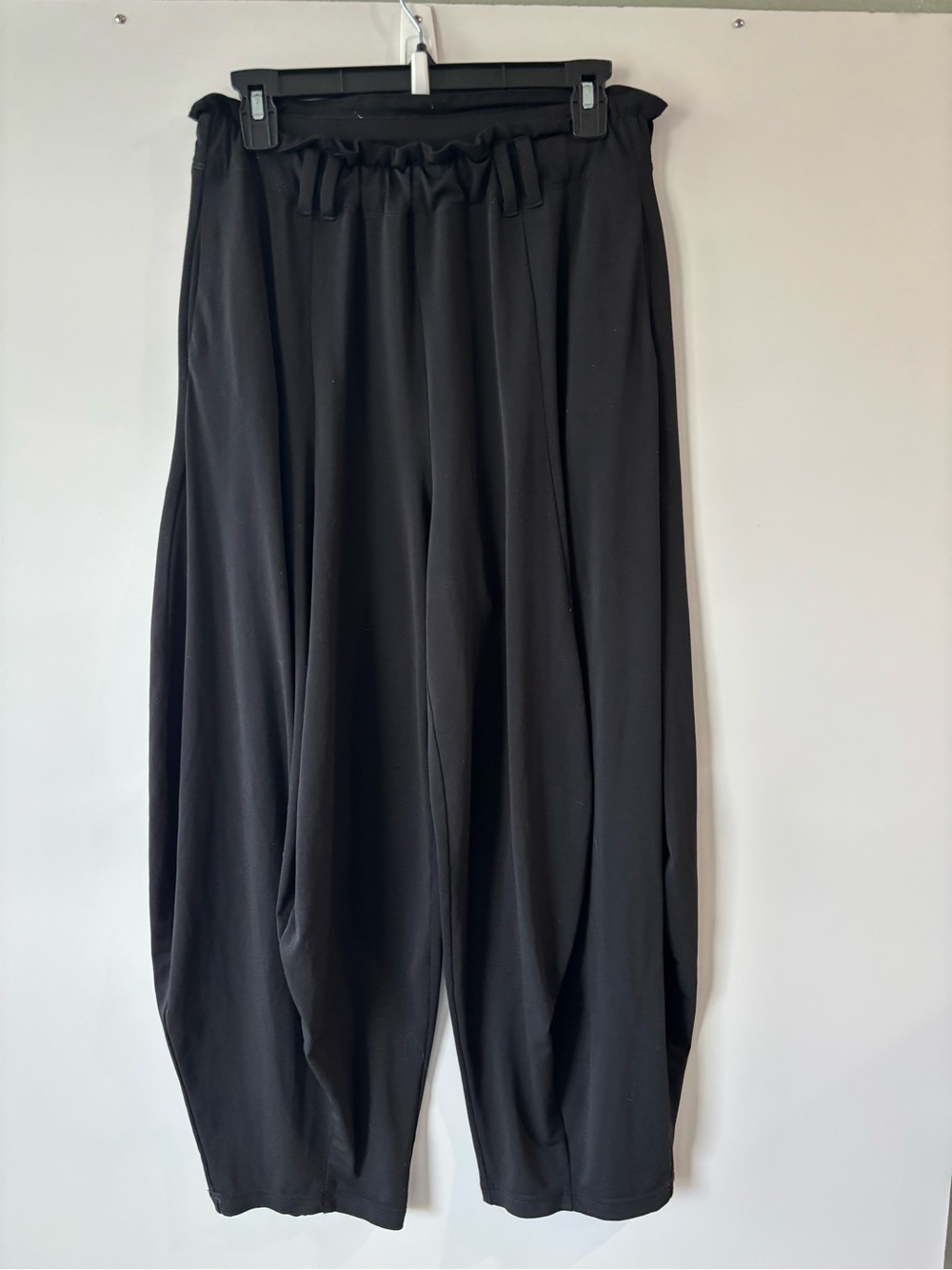 Anthropologie Black Wide-Leg Paperbag Waist Pants